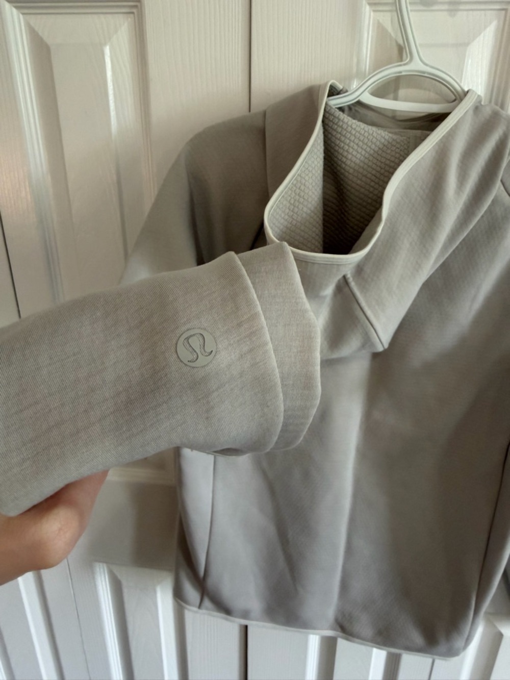 Lululemon GridLiner Fleece Hoodie Heathered Dove Grey Size Small - Picture 7 of 8